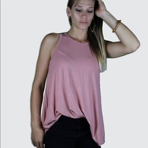 Soft pink racer back swing tank top mittoshop